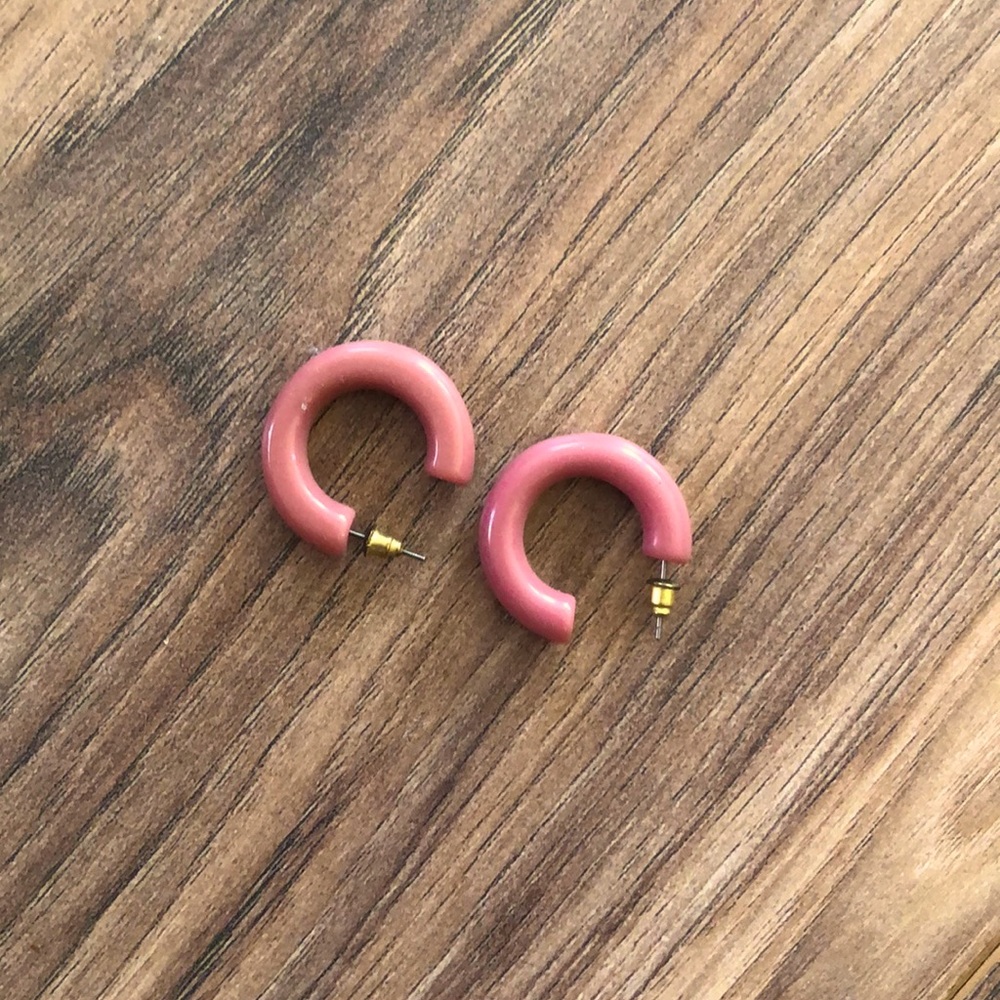 Pink hoop earrings